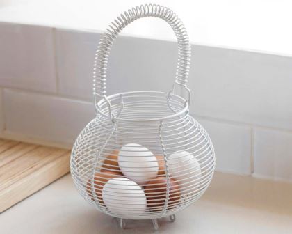 Wire egg basket - seen here in chalk colour