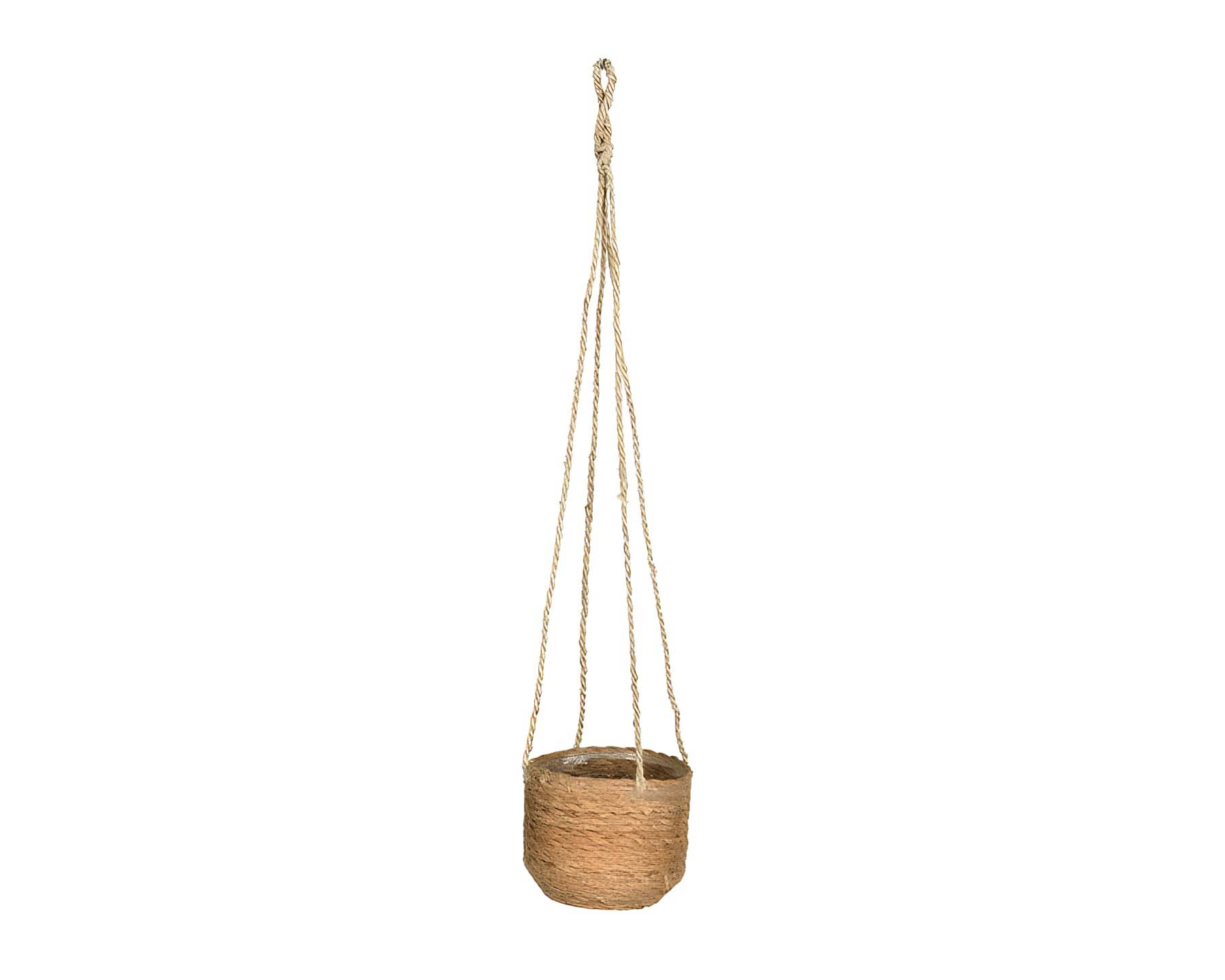 Hanging pot - Hanging cords made from jute and the planter is made of seagrass