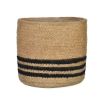Striped Jute pot with waterproof lining