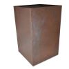Flat-Pack Pot, Square, Tall  - Weathered Iron 45 x 45 x 70cms