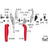 Exploded diagram of parts for Felco17 secateurs