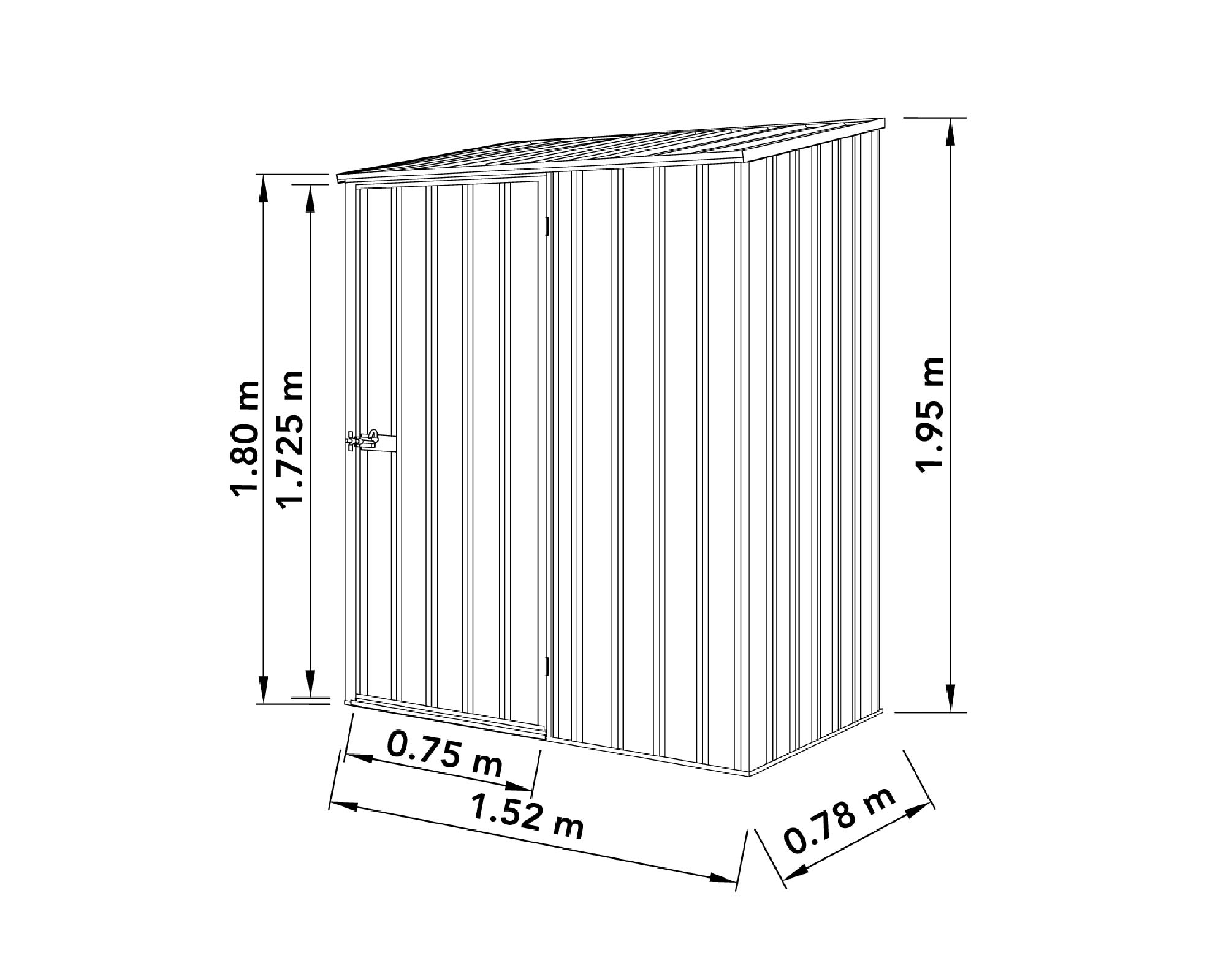 Dimensions of ABSCO Space Saver shed 15081SK