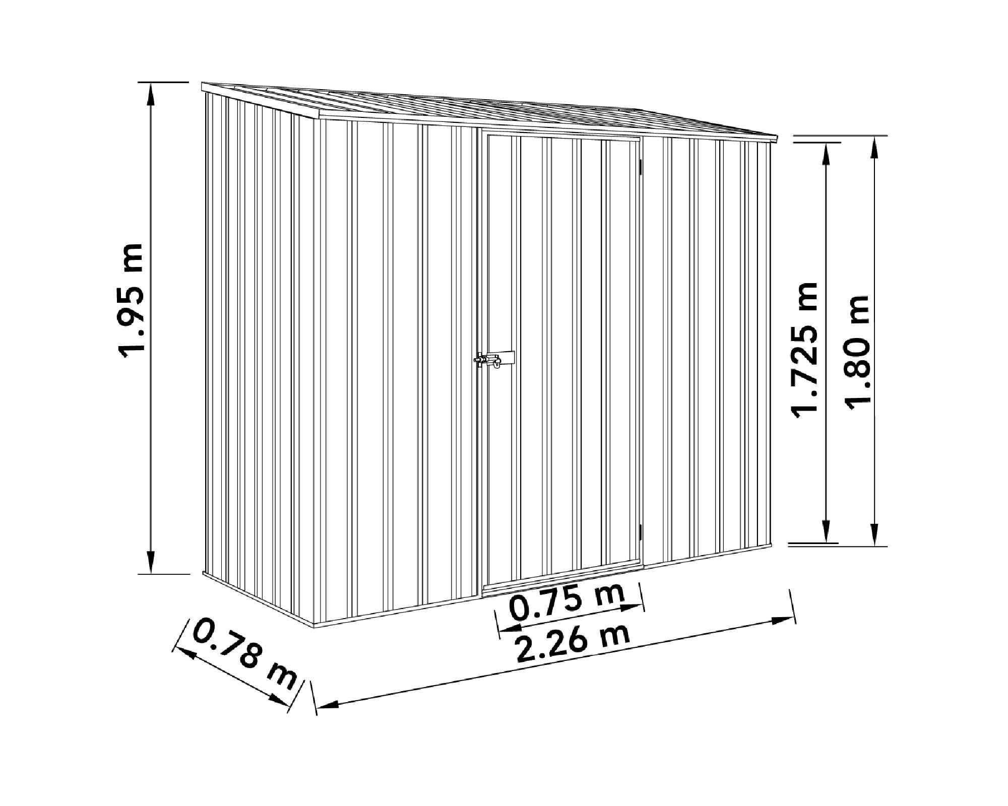 Dimensions of ABSCO Space Saver Shed 23081SK