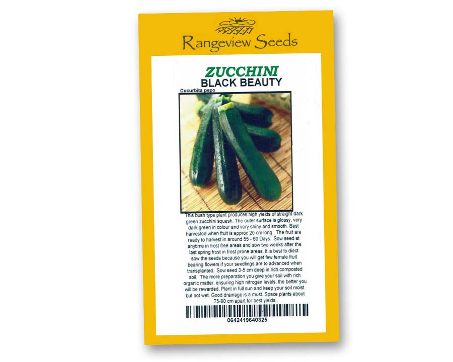 Zucchini Black Beauty - Rangeview Seeds