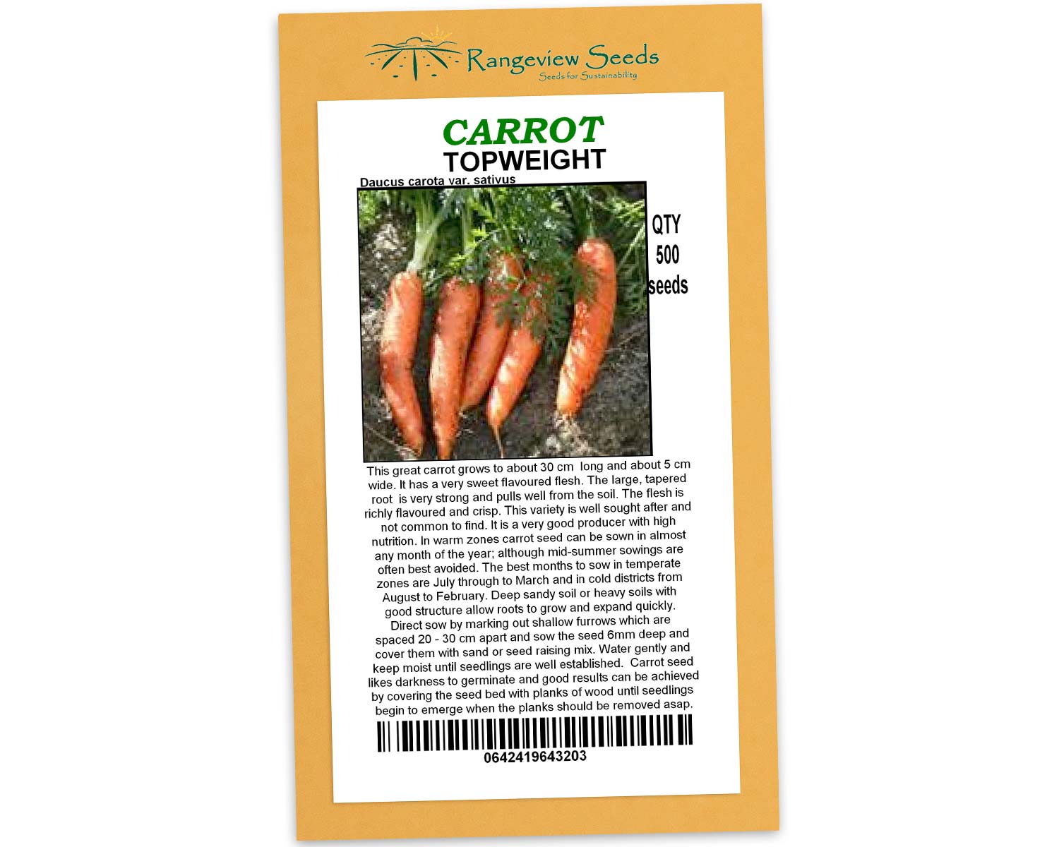 Carrot Topweight - Rangeview Seeds