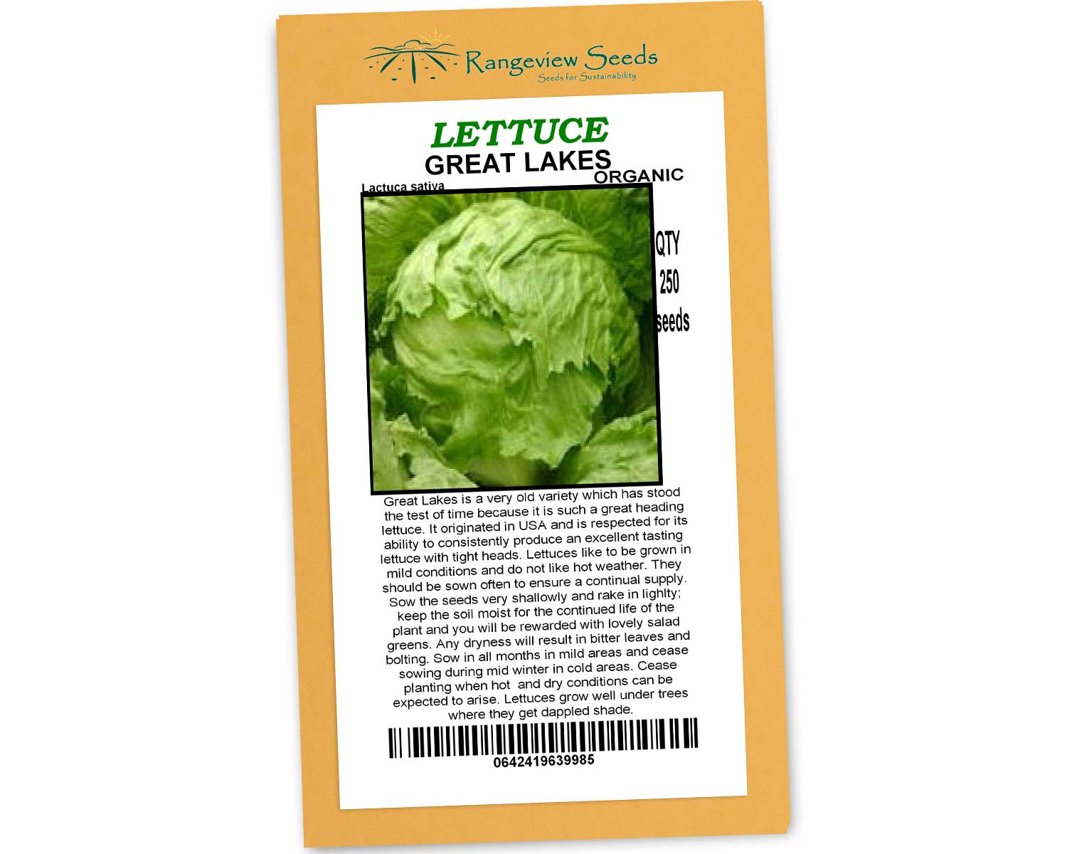 Lettuce Great Lakers - ORGANIC Rangeview Seeds