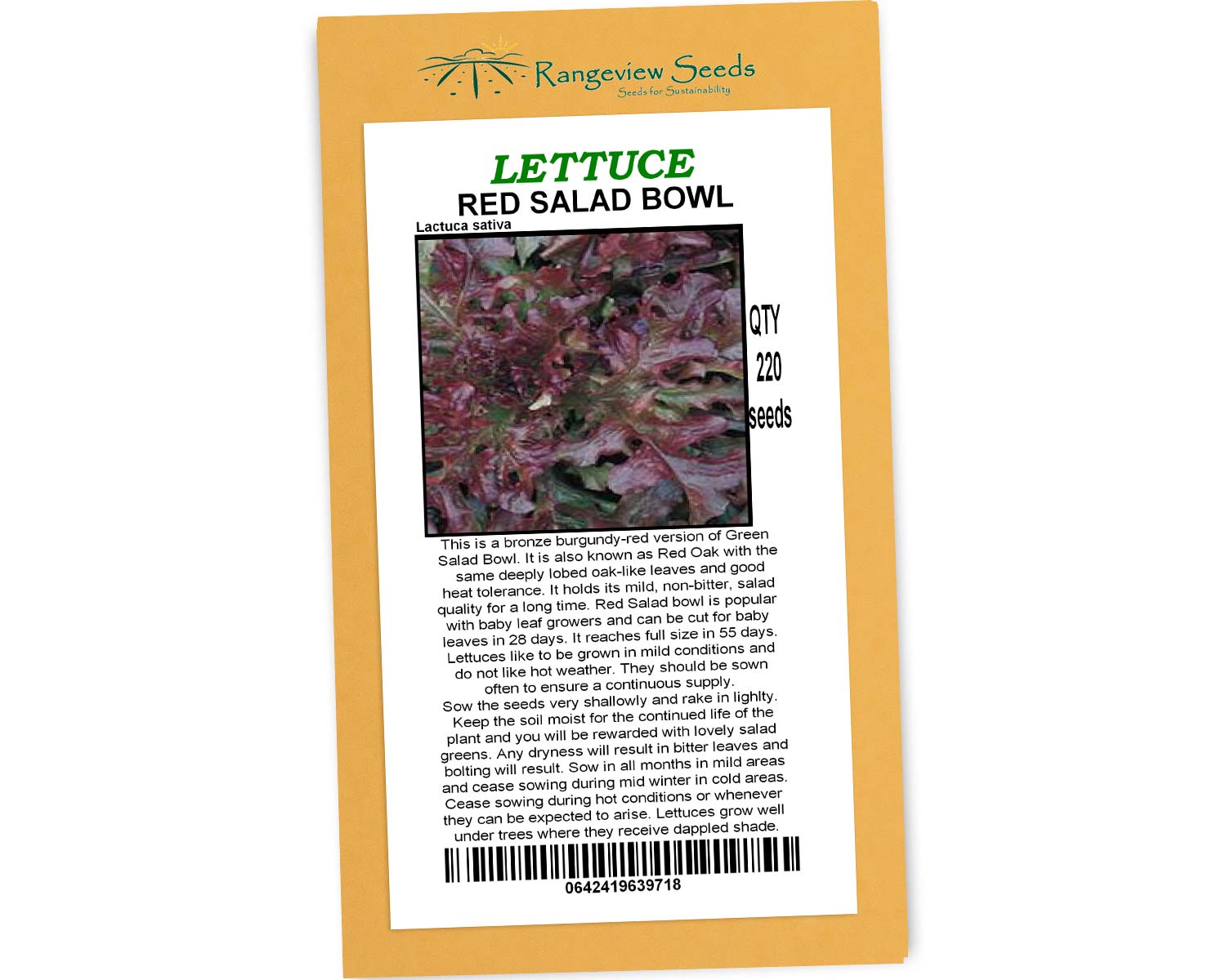 Lettuce Red Salad bowl Organic - Rangeview Seeds