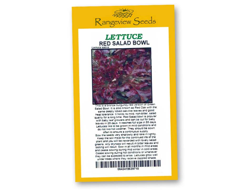 Lettuce Red Salad bowl Organic - Rangeview Seeds