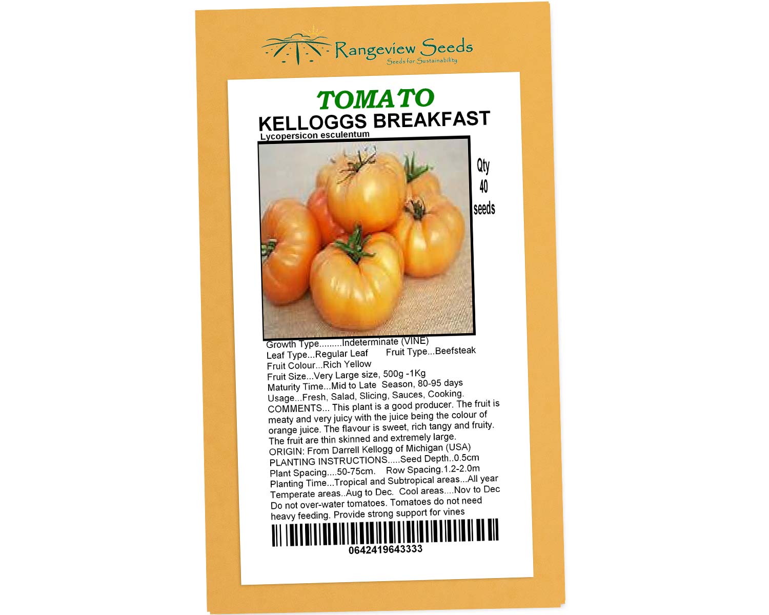 Tomato Kelogg's Breakfast - Rangeview Seeds