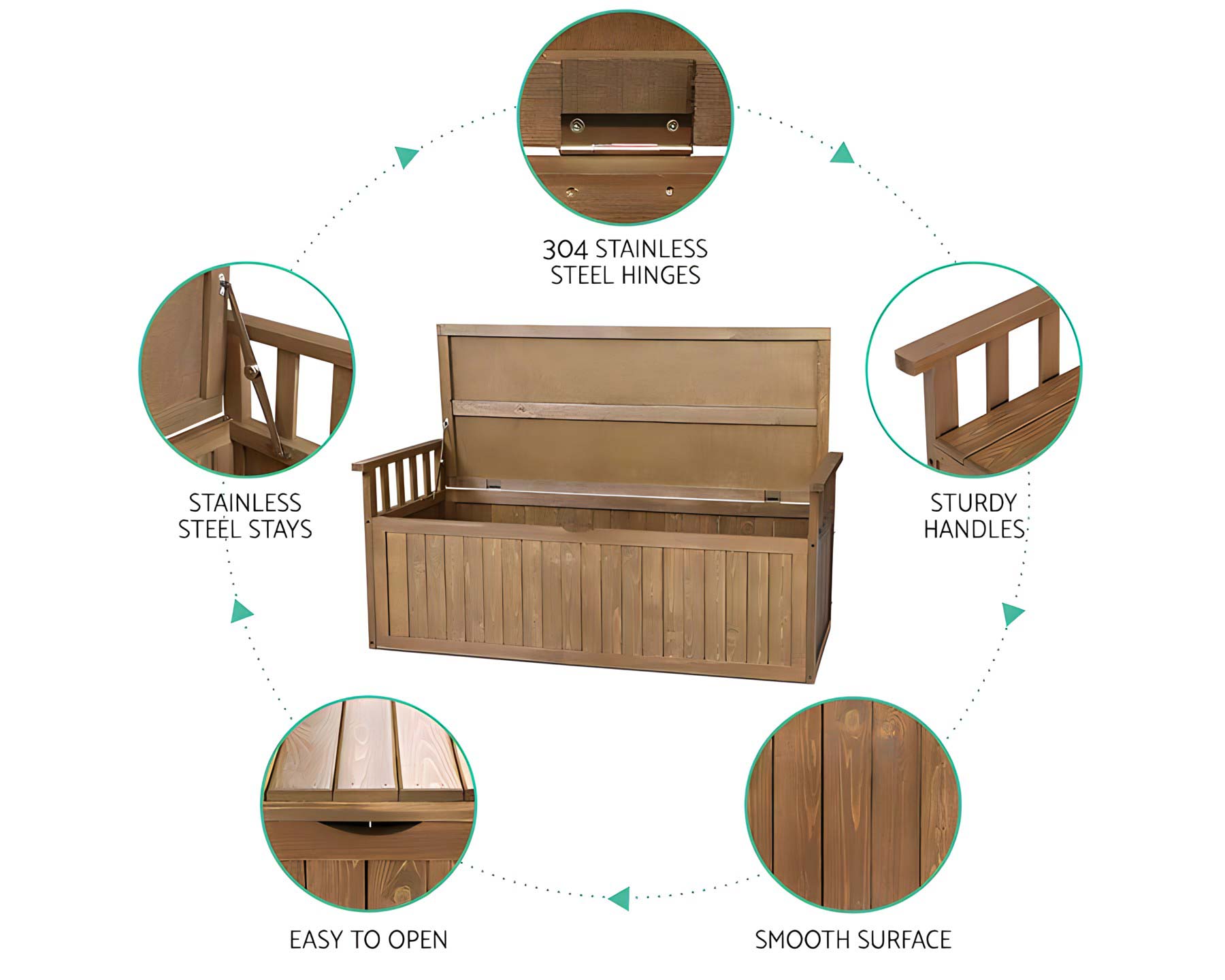 Outdoor wooden garden storage box / bench