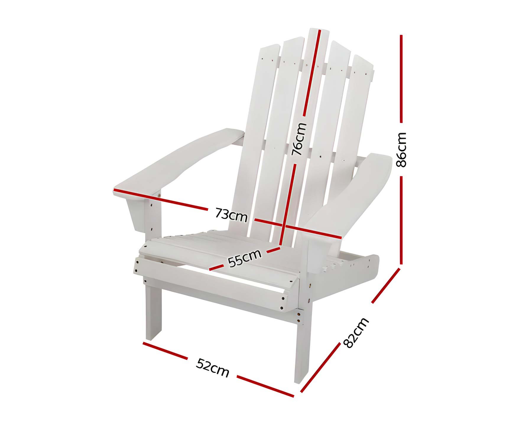 Dimensions - White - Adirondack Chair