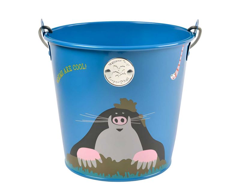 Children's gardening bucket with cute mole on the front by National Trust and Burgon and ball