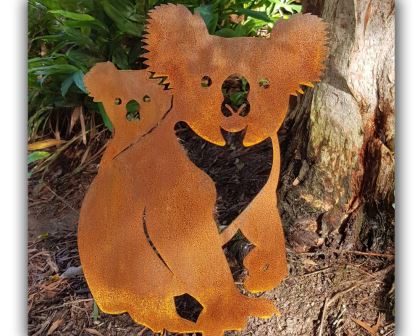 Koala and cub - decorative garden art