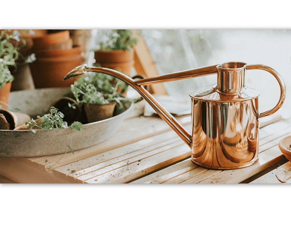 The Rowley Ripple Classic Indoor watering Can in Copper