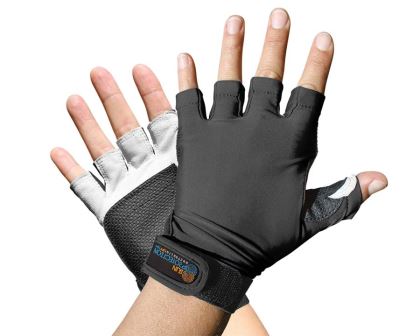 Black - Sports Glove - Fingerless - Sun Protection Australia