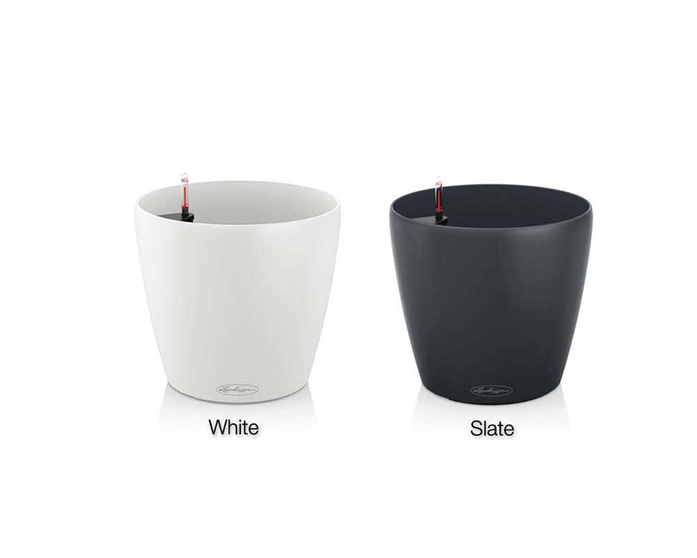 Classico Color 35 - Self-Watering Pot - White and Slate - Lechuza