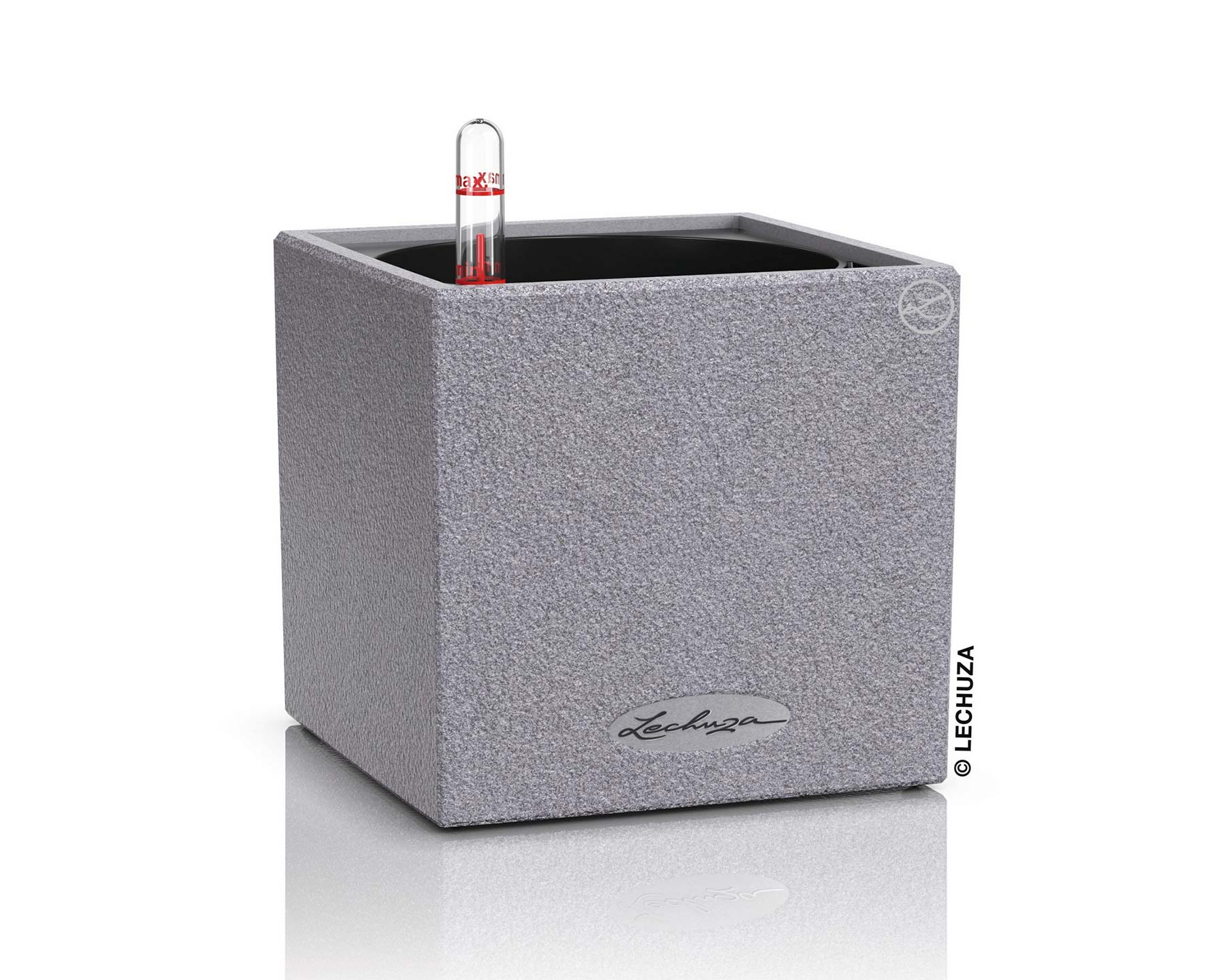 Canto Stone 14 Cube - Self-Watering Pot Stone Gray