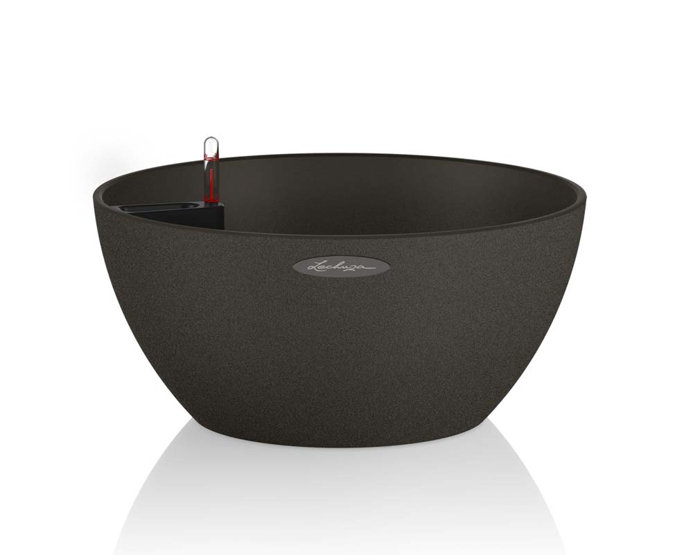 Graphite Black - Cubeto Stone 40 - Self-Watering Pot - Lechuza