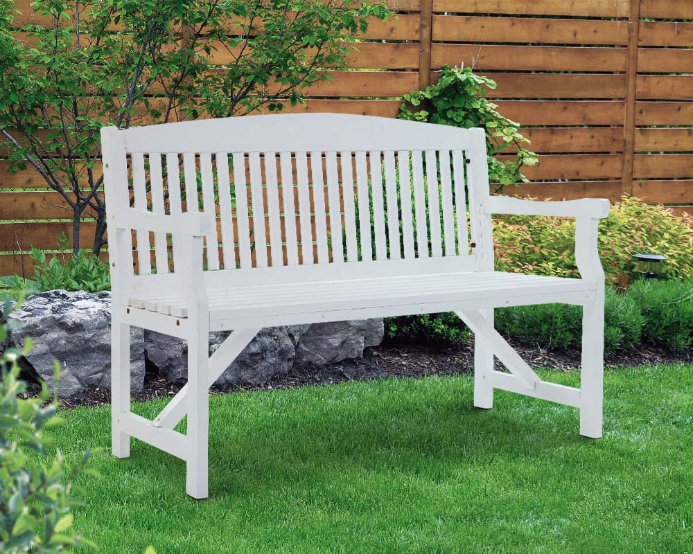 White - Wooden Garden Bench