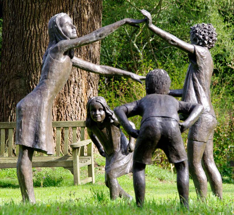 Sculpture of Children playing is a wonderful addition to the garden - Ramster Gardens