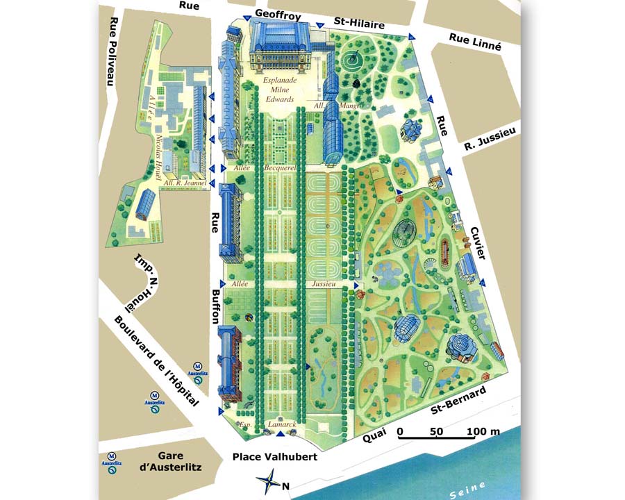 Map of the Jardin des Plantes, Paris