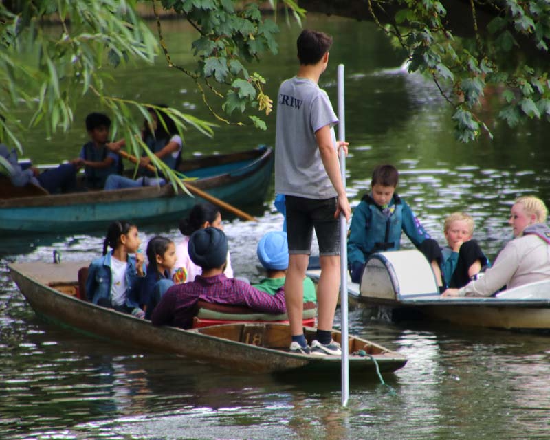 Punting on the River at Oxford Botanic Gardens