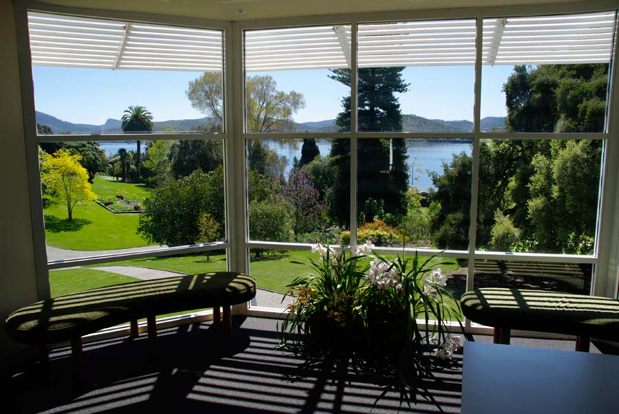 View from restaurant - Royal Tasmanian Botanical Gardens