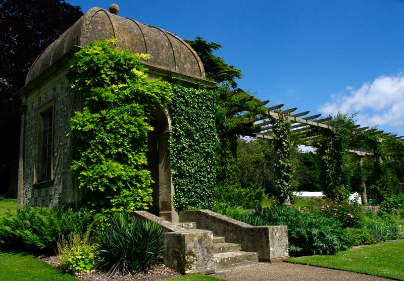 West Dean College - Flint Gazebo covered with wisteria