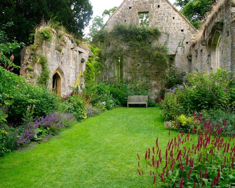Summer Borders within the ruins of the Tithe Barn - Sudeley Castle