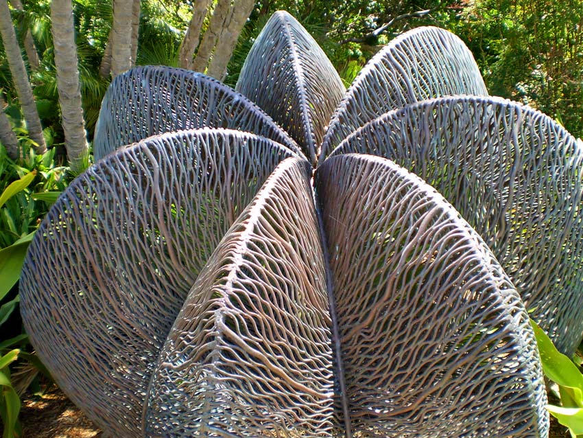 One of many sculptures, this one symbolising the flotsam of living nuts - Royal Botanic Garden, Sydney