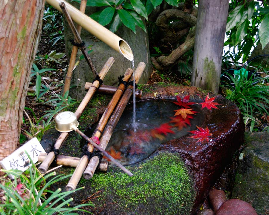 Shoyoen Garden - Stone water basin