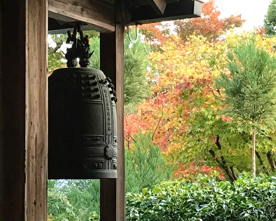 Ryoanji Zen Rock Garden, Kyoto.  The Temple Bell