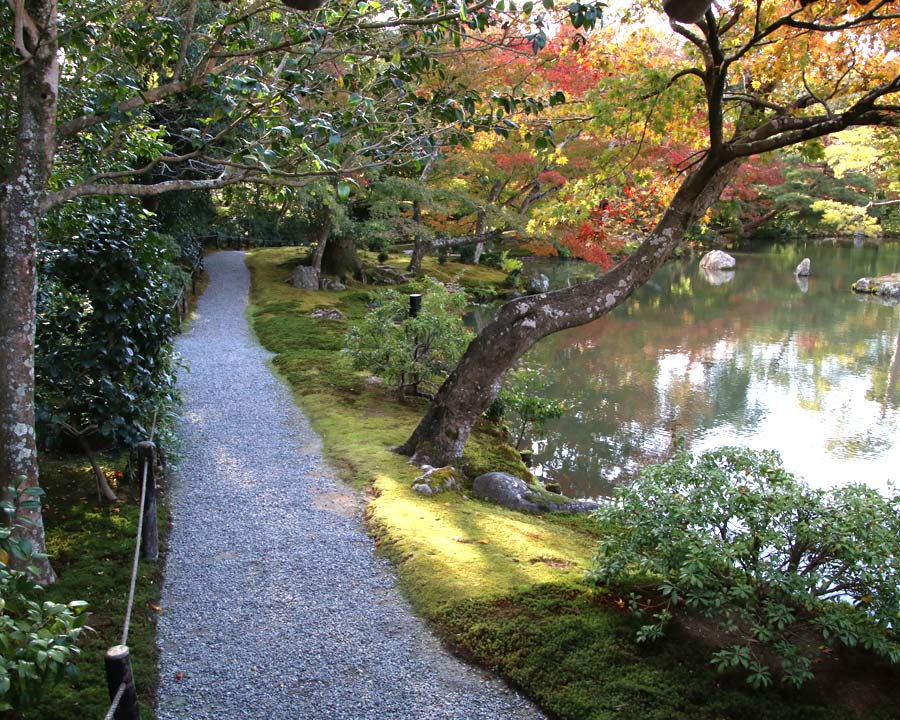 Kinkaku-ji, Golden Pavillion and Garden - path around pond not open to visitors
