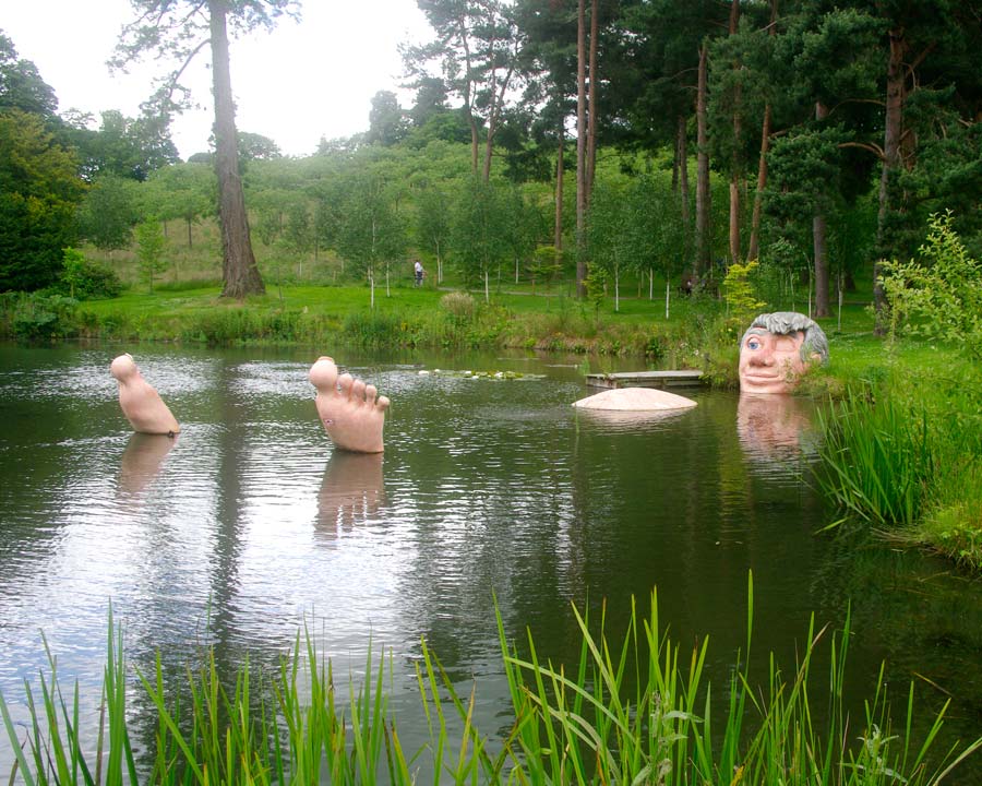 The Giant that bathes in the pond - signs of the giant can be seen around the gardens - Alnwick Garden