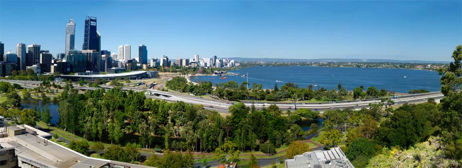 Panoramic view of Perth from Kings Park