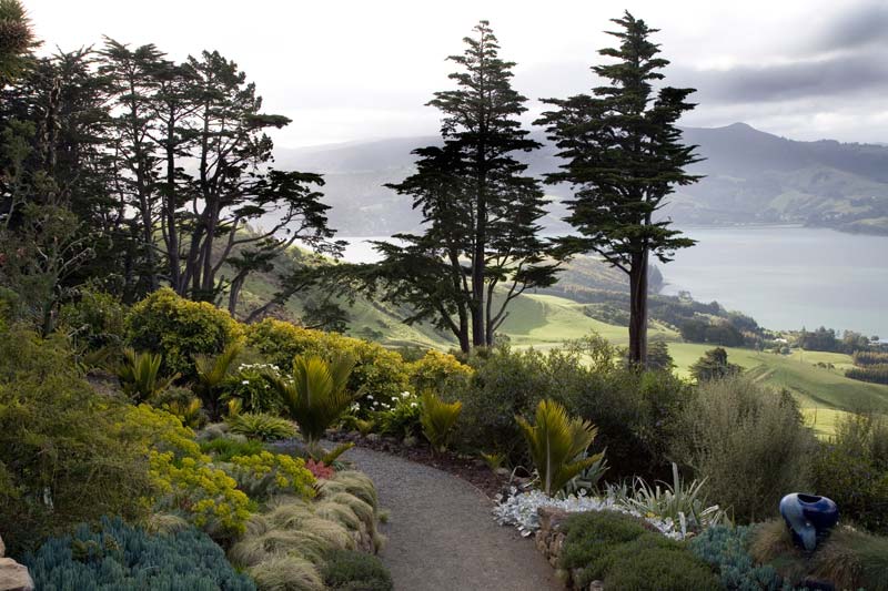 View of Otago Harbour from the Seven Seas Garden - image supplied by Larnach Castle