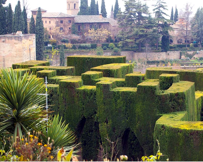 Powerful hedges, cut to precise standards at Generalife Gardens