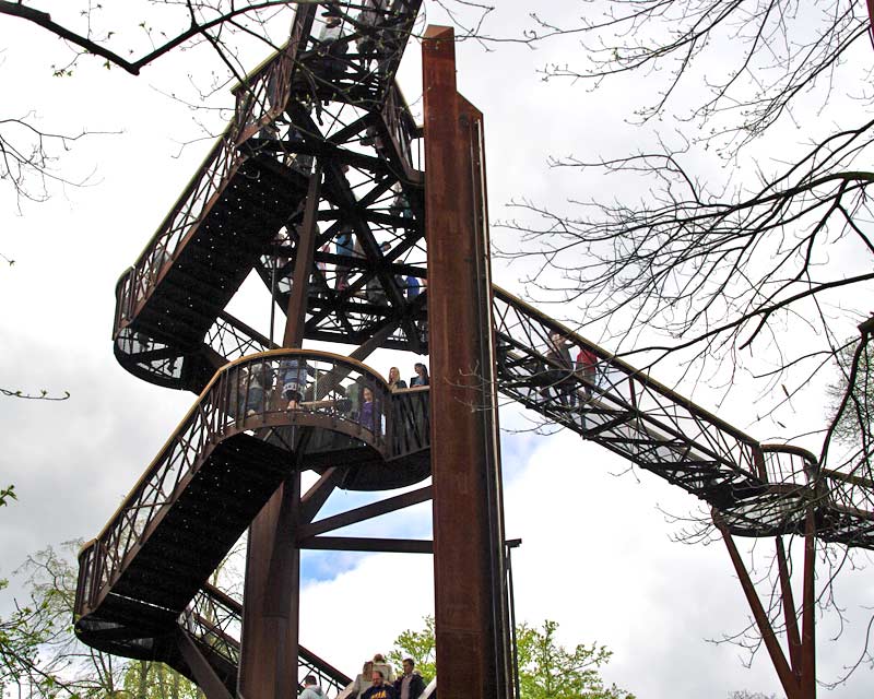 The Xstrata Treetop Walkway can be reached by stair or lift - Kew Gardens