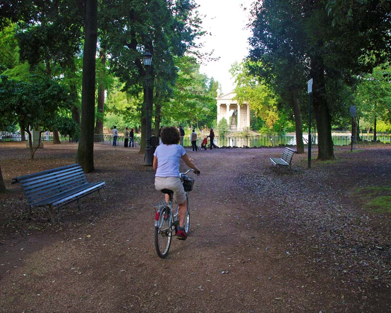 Cycling in the Borghese Gardens