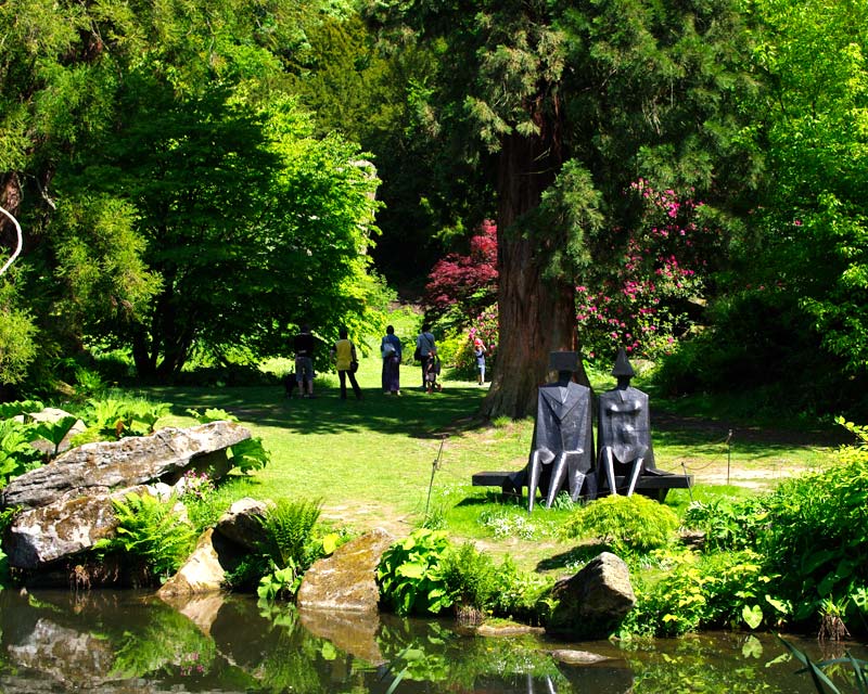 Paxton's Rock Garden Chatsworth   Sculpture Couple on Seat by Lynn Chadwick