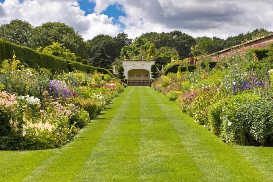 The very lush herbaceous borders at Arley Hall