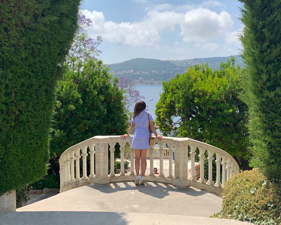Villa Ephrussi - balconies and steps with views across to Nice