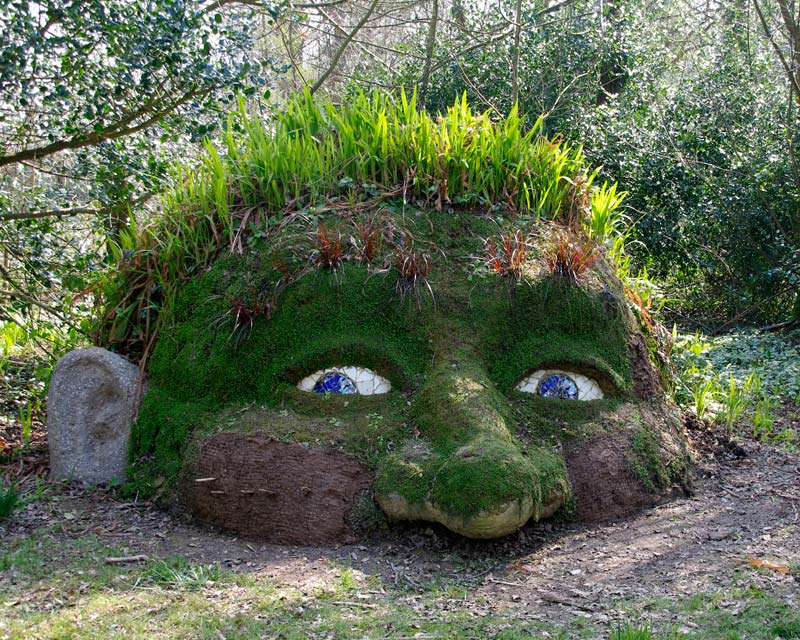 Placed in a woodland setting the Giant's Head or Mud Man has a magical feel, Lost Gardens of Heligan