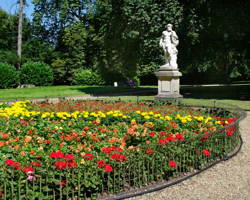 Waddesdon Manor, statuary and intense flower beds are their signature.