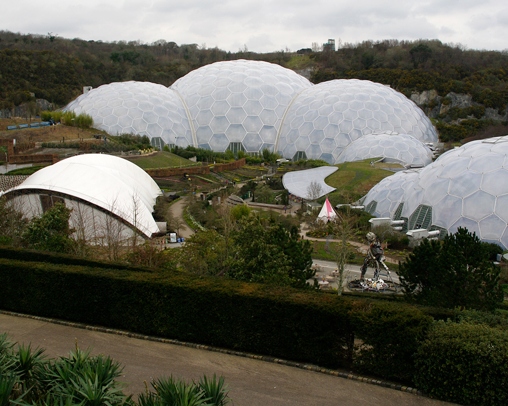 The biomes look as if freshly landed from space. Eden Project
